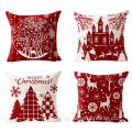 Capa de almofada Nordic Linen Elk Snowflake Christmas Series